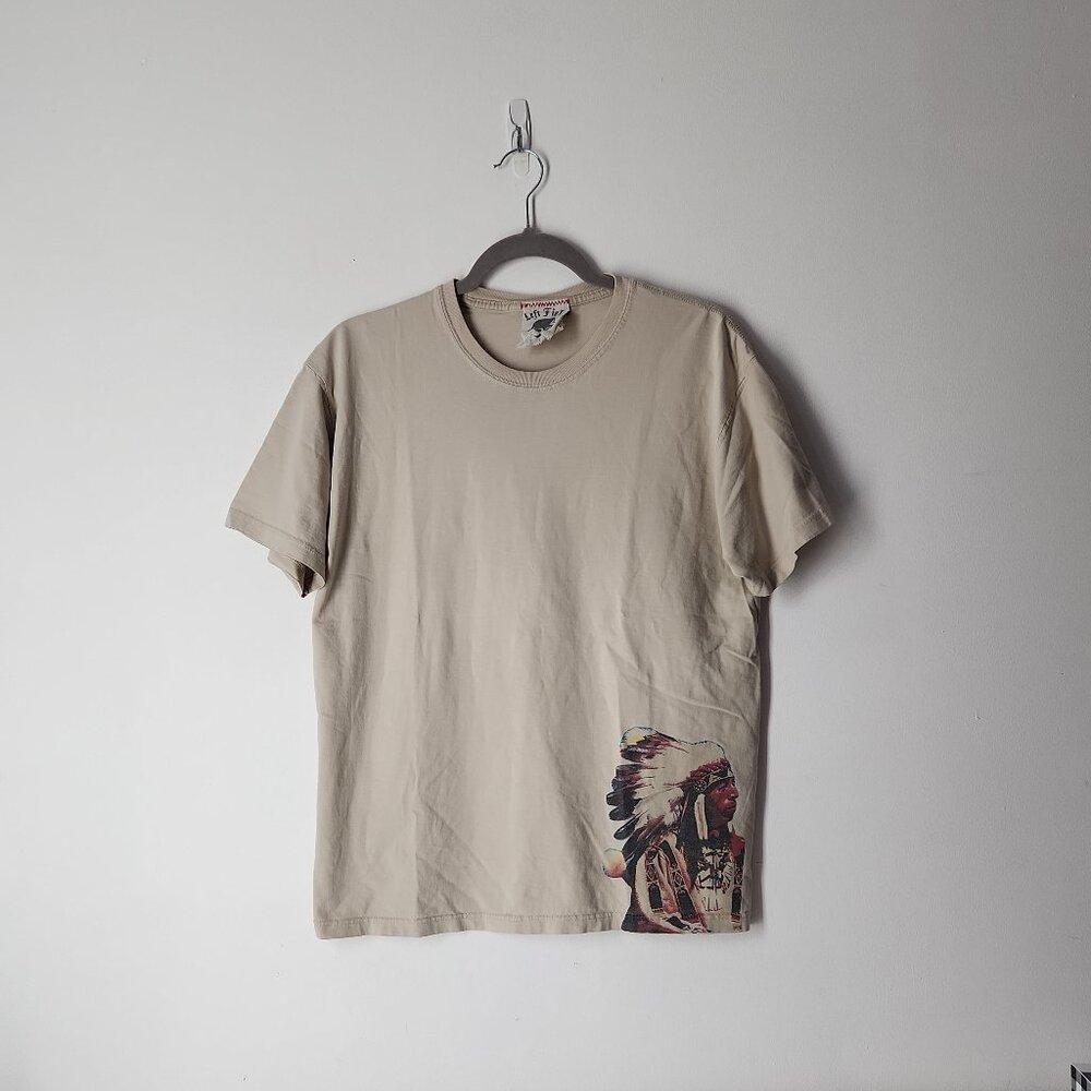 Left Field vintage cotton tube tee t-shirt graphic print Native American size M